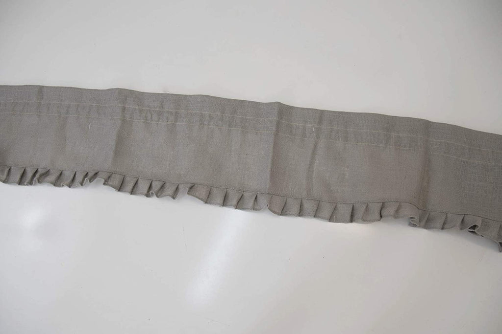 AT Primitive Country Burlap Ruffle Window Valance