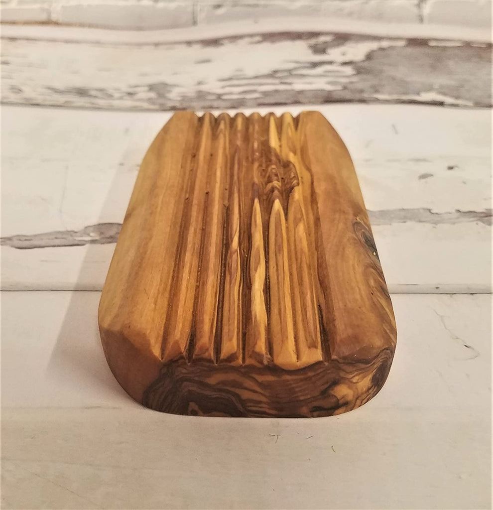 Olive Wood Oval Rustic Soap Dish for Kitchen or Bath