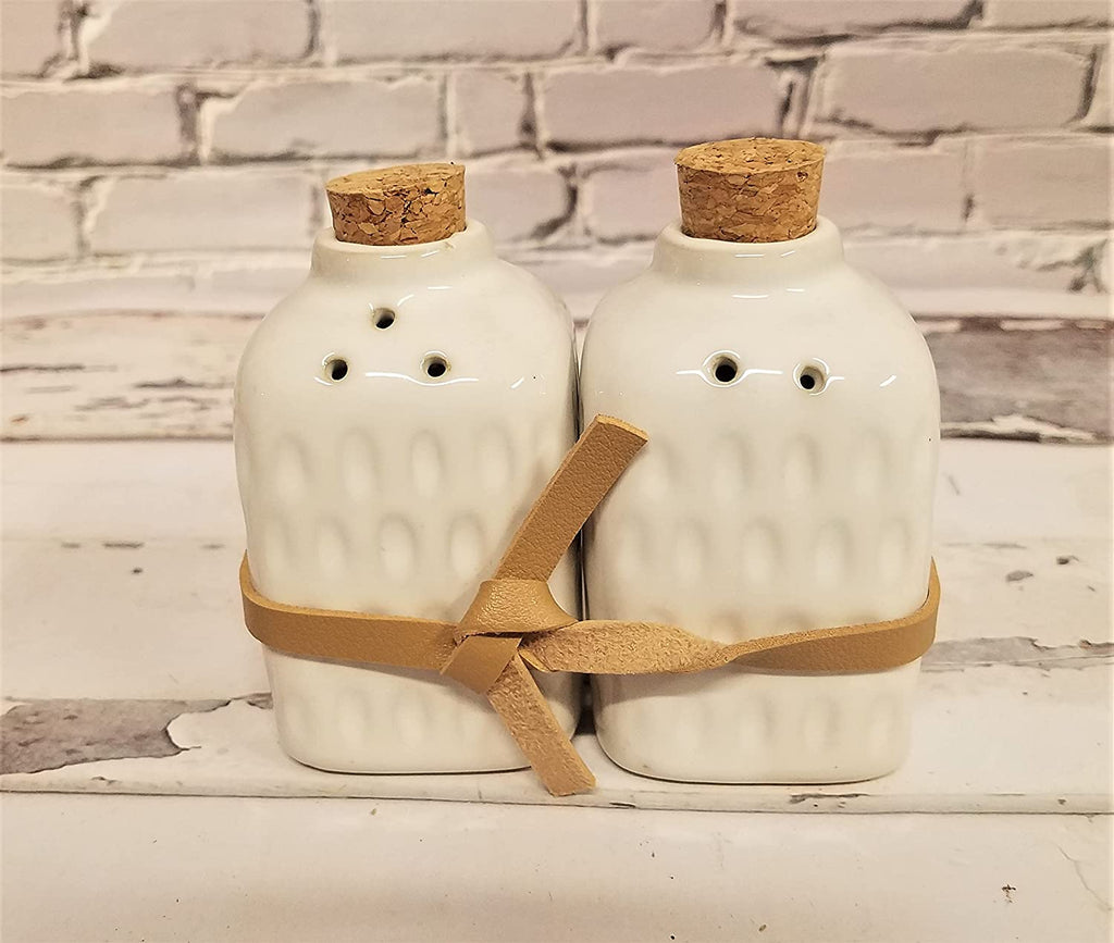 Modern Farmhouse Salt & Pepper Shaker Sets with Cork
