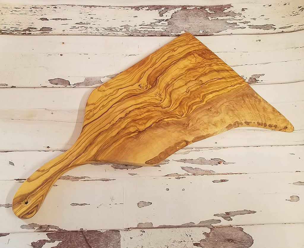 Rustic Olive Wood Cutting Board Serving Tray with Handle