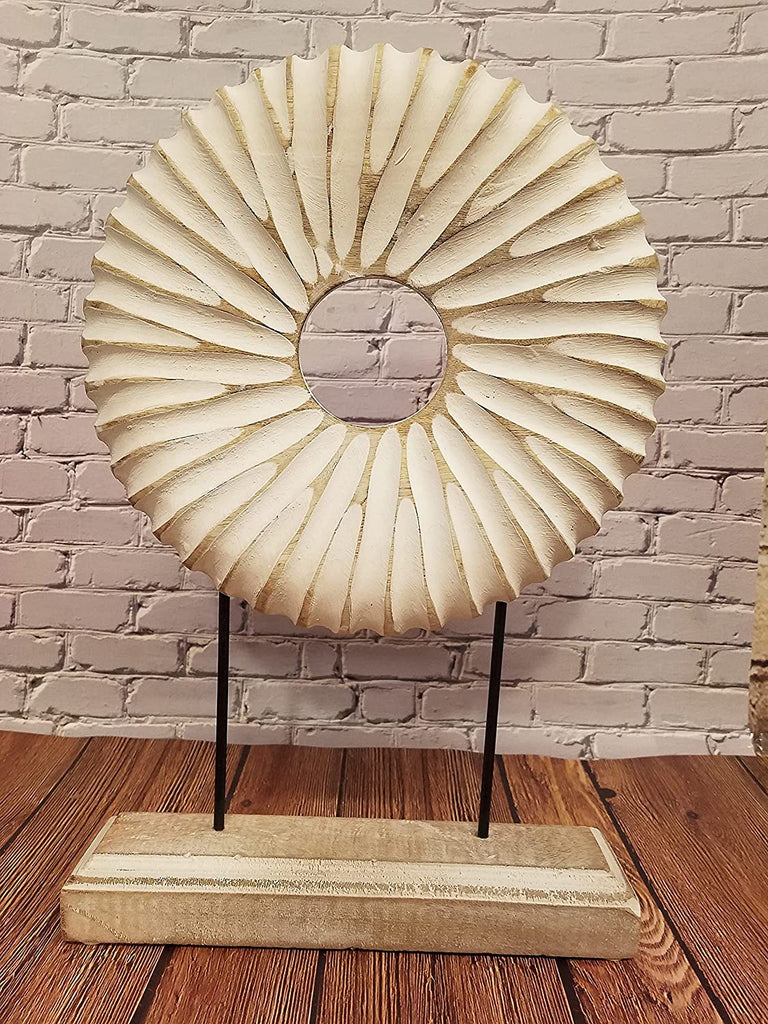 Carved Wood Table Top Rustic Boho Decor