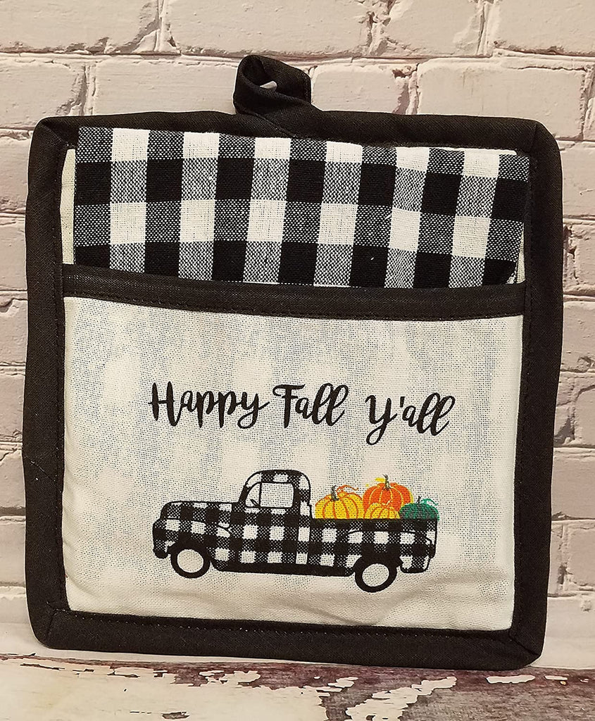 Fall Seasonal Dish Towel and Pot Holder Gift Set
