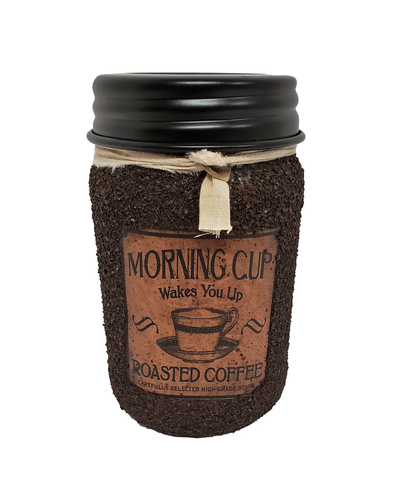 Farmhouse Primitive Grubby Mason Jar Candle Hand Dipped 16 Ounce