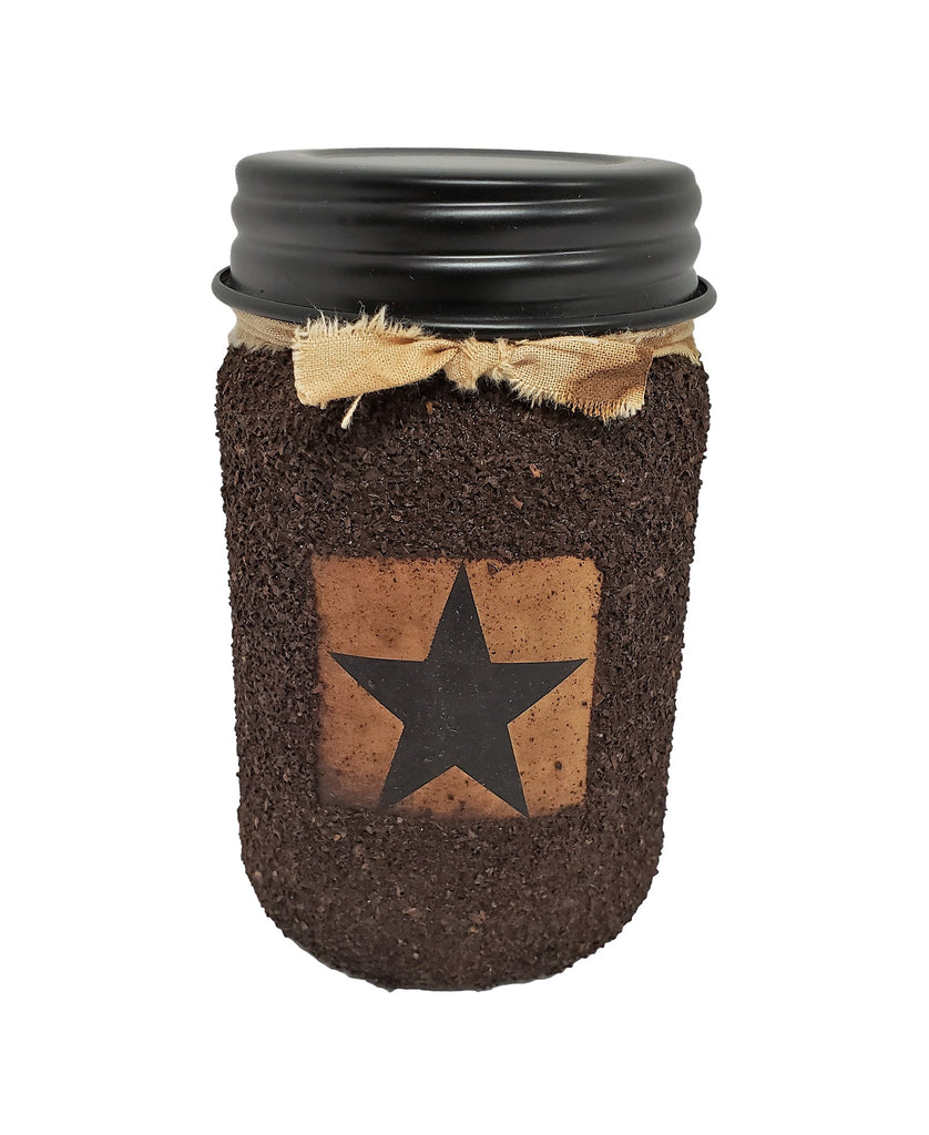 Farmhouse Primitive Grubby Mason Jar Candle Hand Dipped 16 Ounce