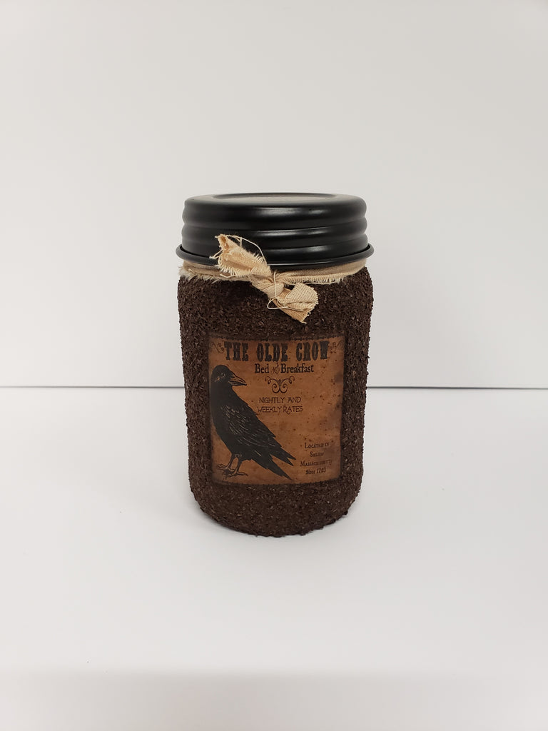 Farmhouse Primitive Grubby Mason Jar Candle Hand Dipped 16 Ounce