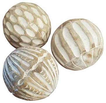 Decorative Carved Wood Balls