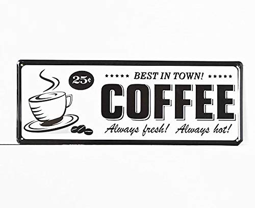 PG Retro Best in Town Coffee 25 Cents Vintage Metal Wall Sign Decor