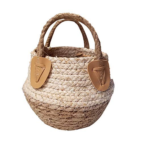 Natural 8 Inch Weave Basket with Handles Storage Plant Holder Nursery