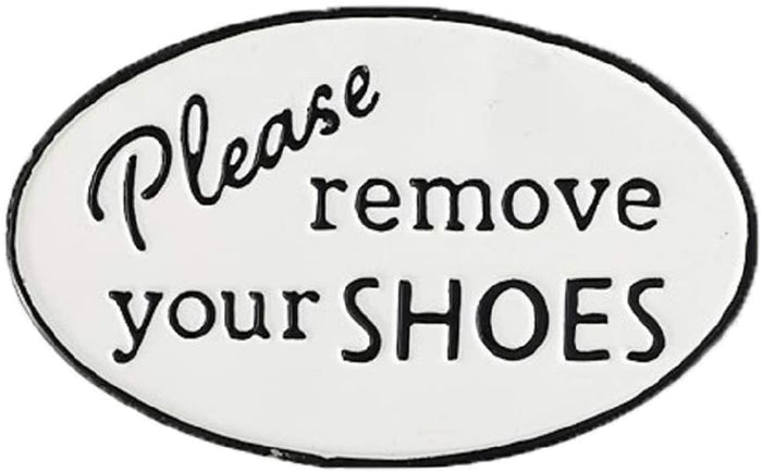 Please Remove Your Shoes Vintage Metal Sign Wall Decor