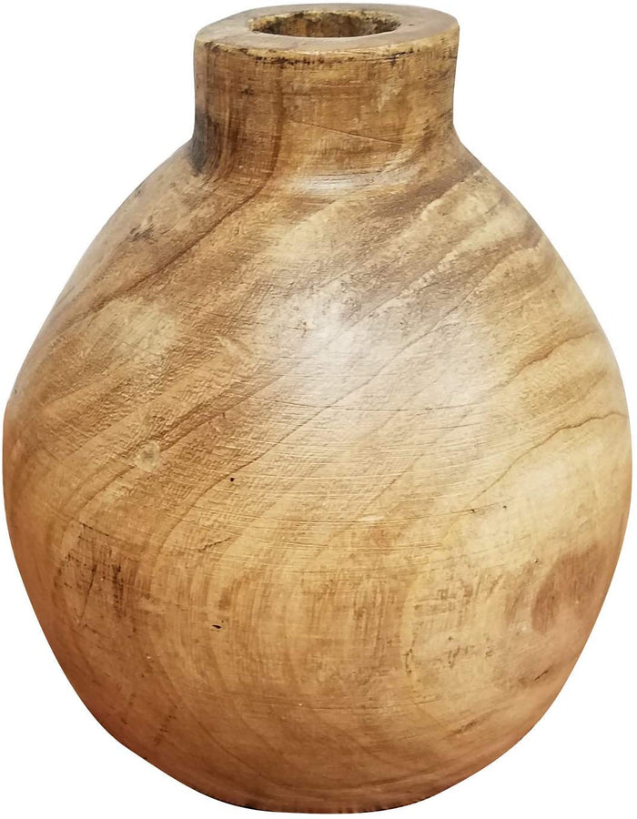 Modern Rustic Wood Round Bottle Vase Stem Holder Tabletop Home Decor