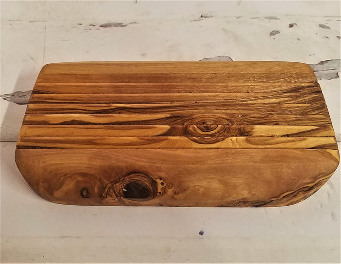 Olive Wood Oval Rustic Soap Dish for Kitchen or Bath