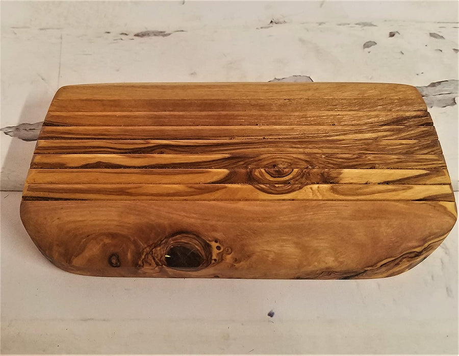 Olive Wood Oval Rustic Soap Dish for Kitchen or Bath