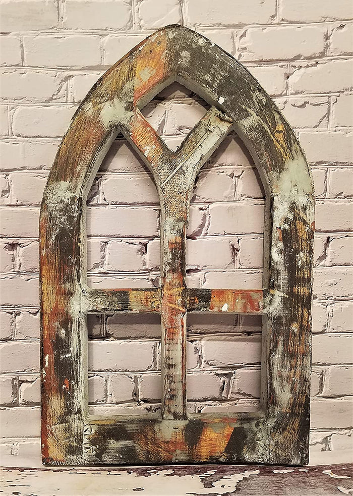 Rustic Architectural Wood Chapel Wall Sculpture Cathedral Decor